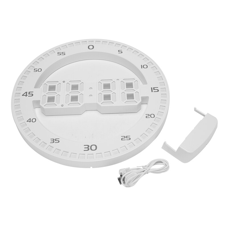 Silent 3D Digital Circular Luminous LED Wall Clock Alarm with Calendar Thermometer for Home Decoration: Burgundy