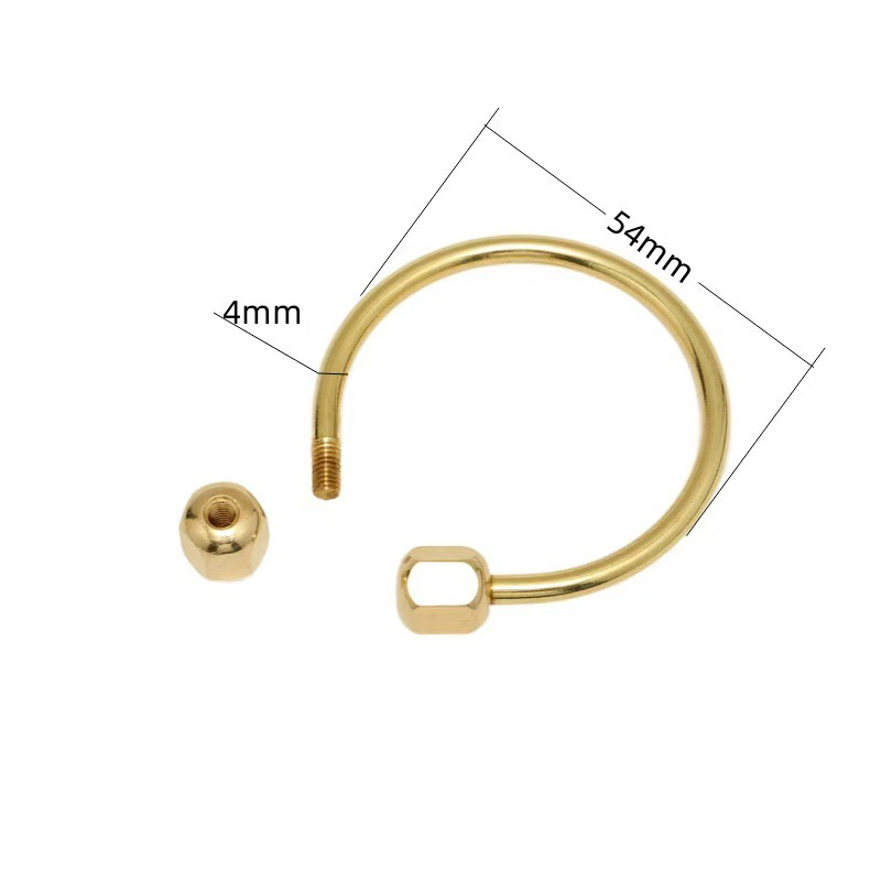 Brass Keychain Minimalist Thread Buckle Screw Key Ring Retro Copper Car Key Ring: Red