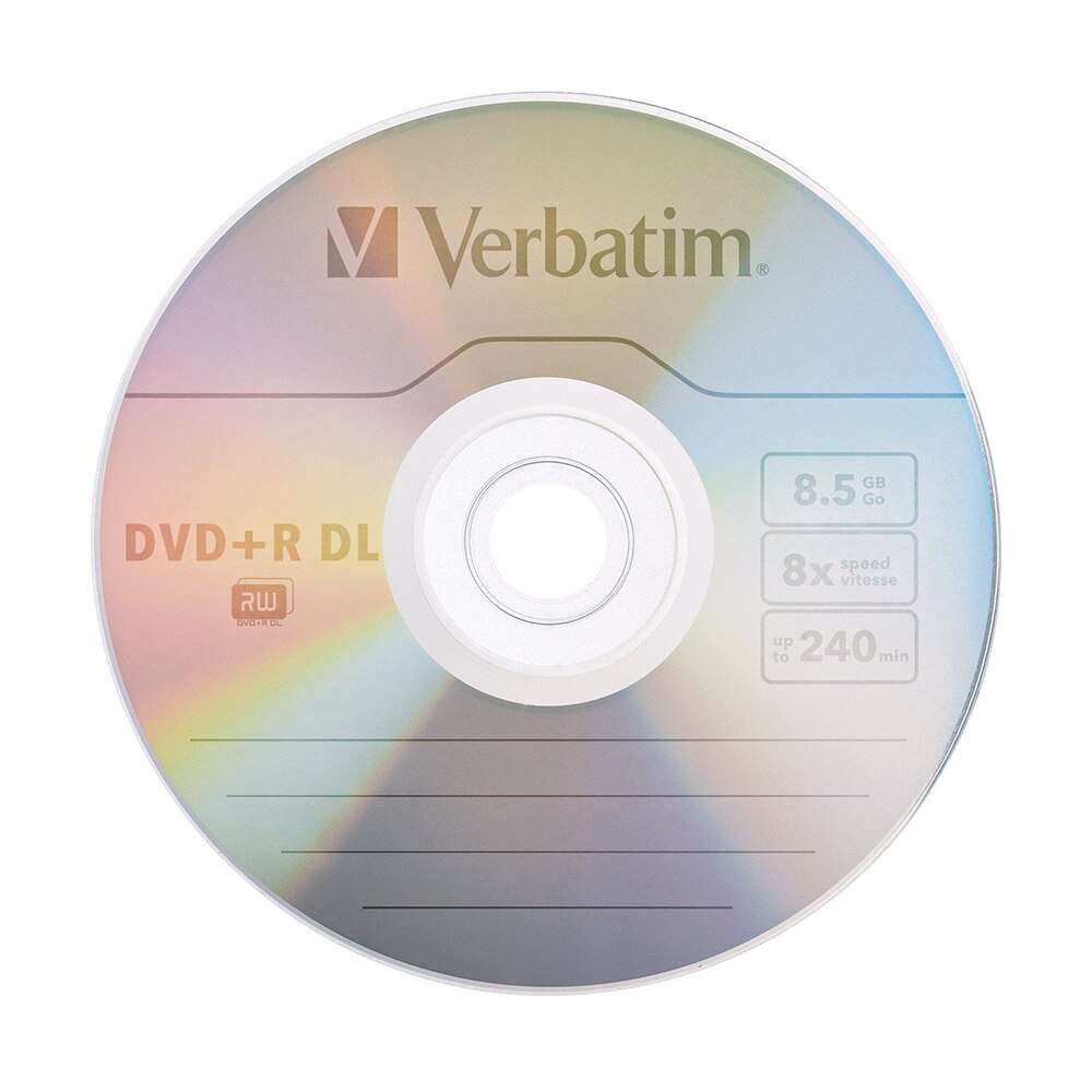 Verbatim Dvd + R Dl 8.5Gb 10Pk Spindel 8x Dubbele Dual Layer Recordable Media Disc Branded Compact Schrijven Dvd 43666