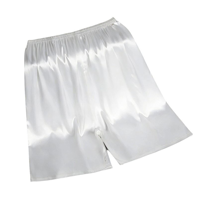 Sexet nattøj til mænd semi-transparente soveshorts elastisk talje silkeagtig loungewear komfort afslappet nattøj pyjamashorts loungebukser