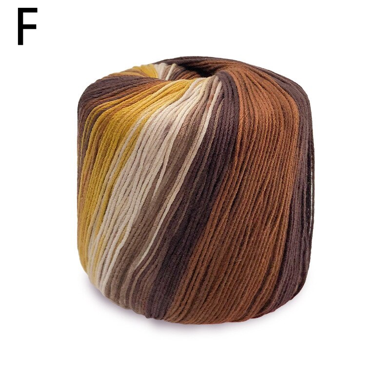 50g/ball peigné fantaisie Section-teint arc-en-ciel dentelle fil 100% coton pour bricolage à la main tricot Crochet châle écharpe fil été fils: F