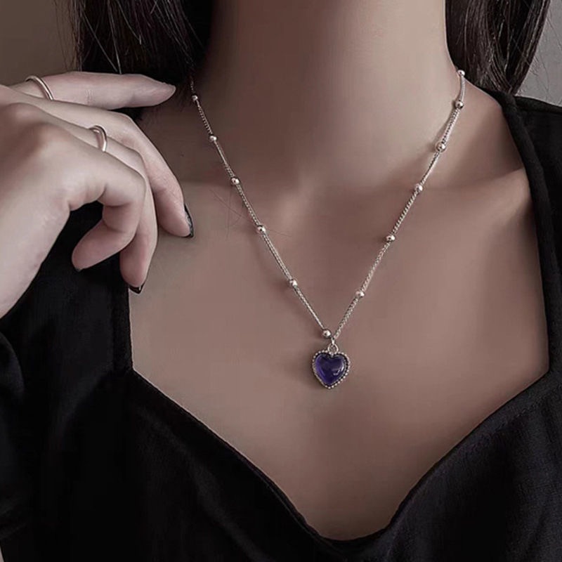 Gouden Kleur Hart Hanger Ketting Voor Vrouwen Trend Meisjes Sleutelbeen Ketting Sieraden Feestelijke: Rhodium Plated