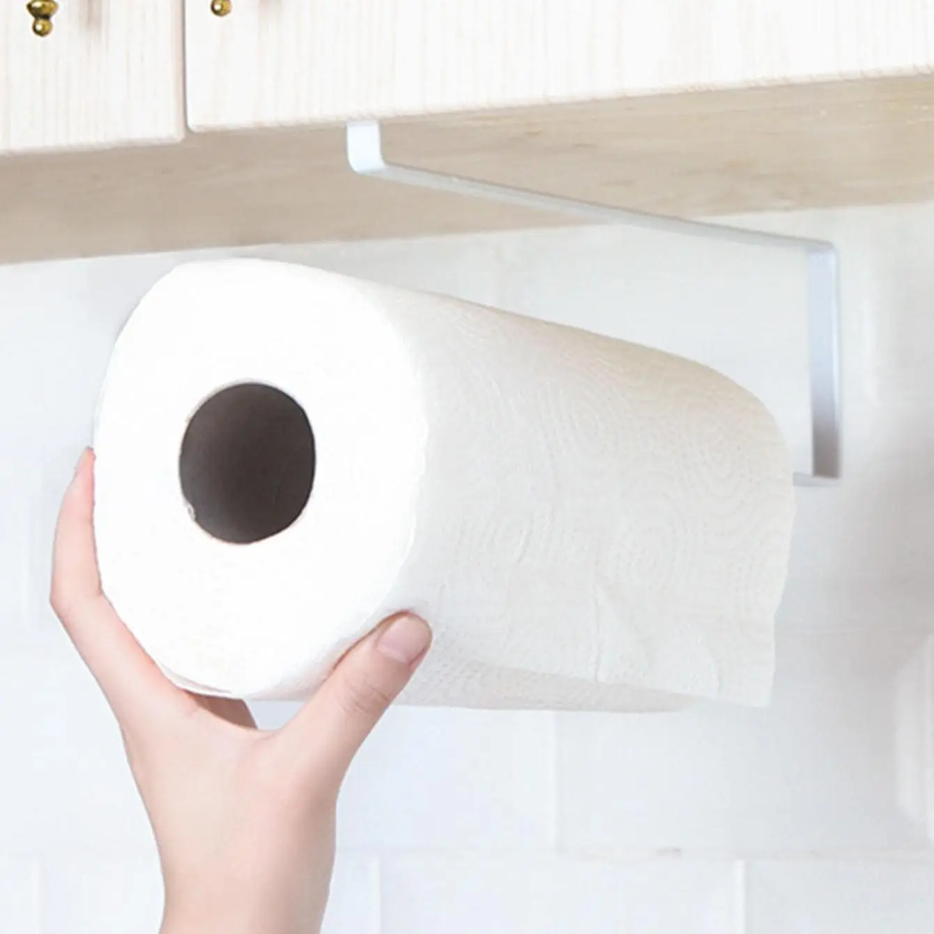 Deurkast Hangend papieren handdoekenrek Gratis ponsen Smeedijzeren kast Partitielaag Opbergrek Rolhouder