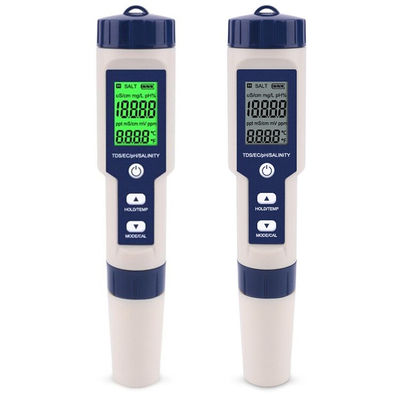 Smart 7-in-1 PH- En Chloortester Voor Zwembad – Zout, PH, Chloor, ORP, EC, TDS, Temp – App-bediening, Drijvend Design