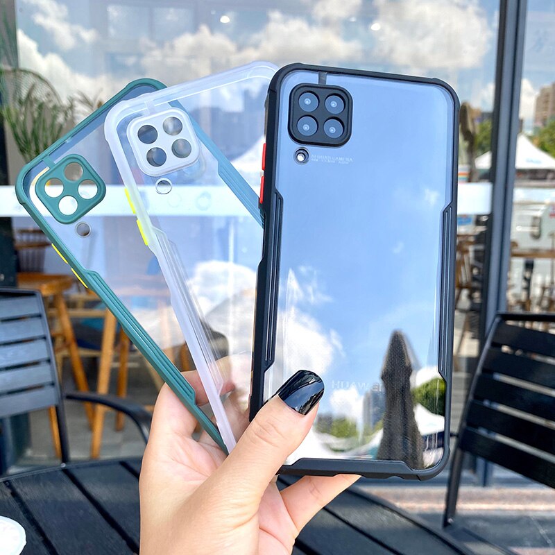 Luksusowe, odporna na wstrząsy rama jasne etui na telefony dla HUAWEI P40 P30 Pro Lite obiektyw pełna ochronna przezroczysta pokrywa dla Huawei P 40 P30