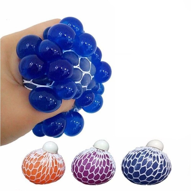 Stress Grape Balls Anti Stress Balls Squishy Balls Mesh Balls Perfect for Stress Relief 3 SET Grape Balls (Purple, Orange, Blu