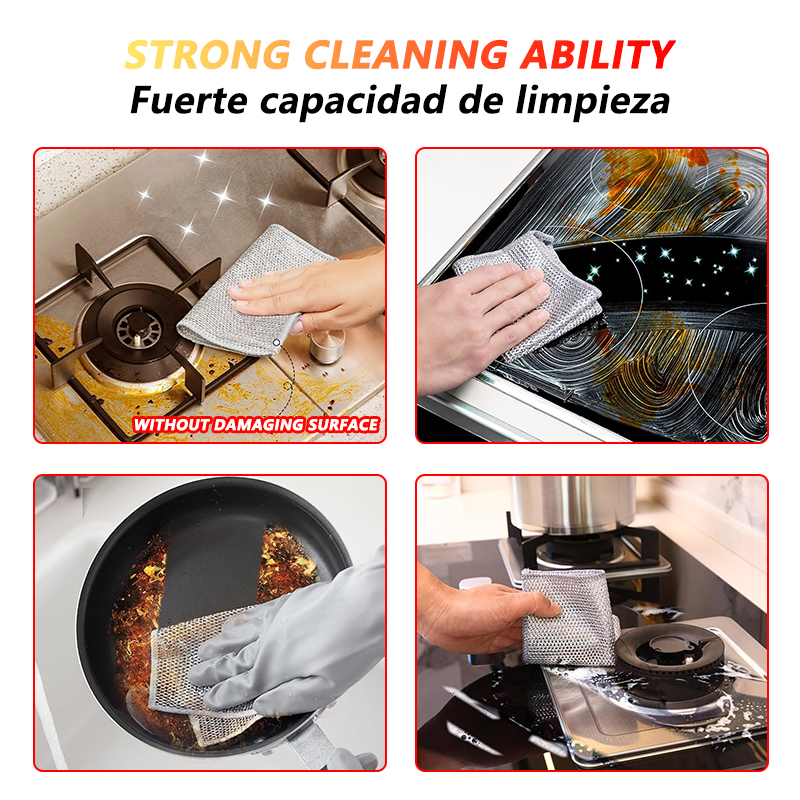 Chiffon de nettoyage magique, fil polyvalent, chiffon de nettoyage Miracle, filet de vaisselle innovant, serviette à main pour grille de vaisselle de cuisine
