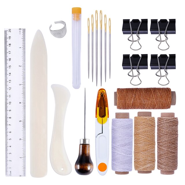Leather Craft Tools Leather Sewing Kit Leathercraft Hand Tool Kits Stitching Punch Carving Tools Leather Sewing Tools For DIY: Style J