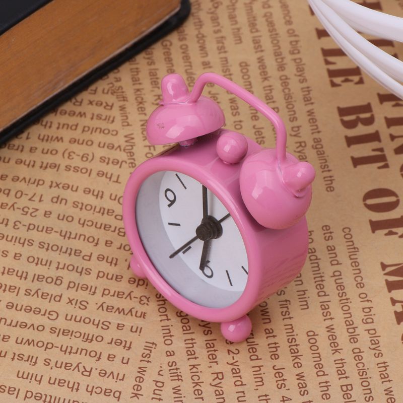 Lovely Cartoon Dial Number Round Desk Alarm Clock For Kid Home Decor