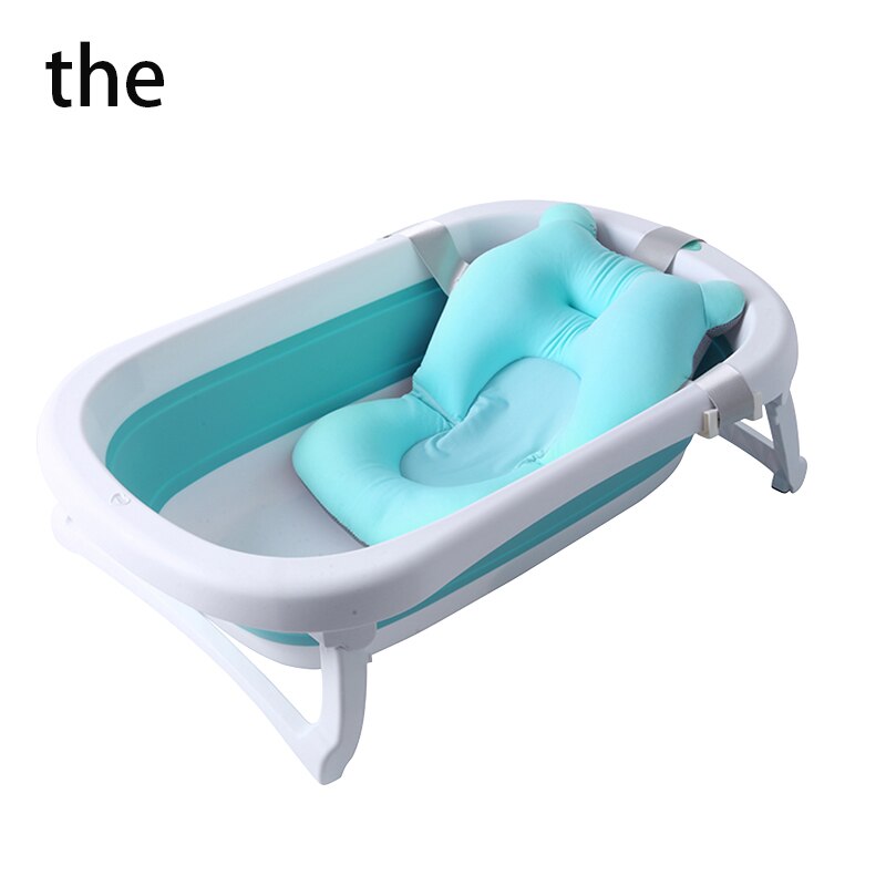 Folding Baby Bath Tub Plastic Bathtub With Thermometer Infant Collapsible Bathtub For Children For Bathroom Newborn Baby Product: blue the B