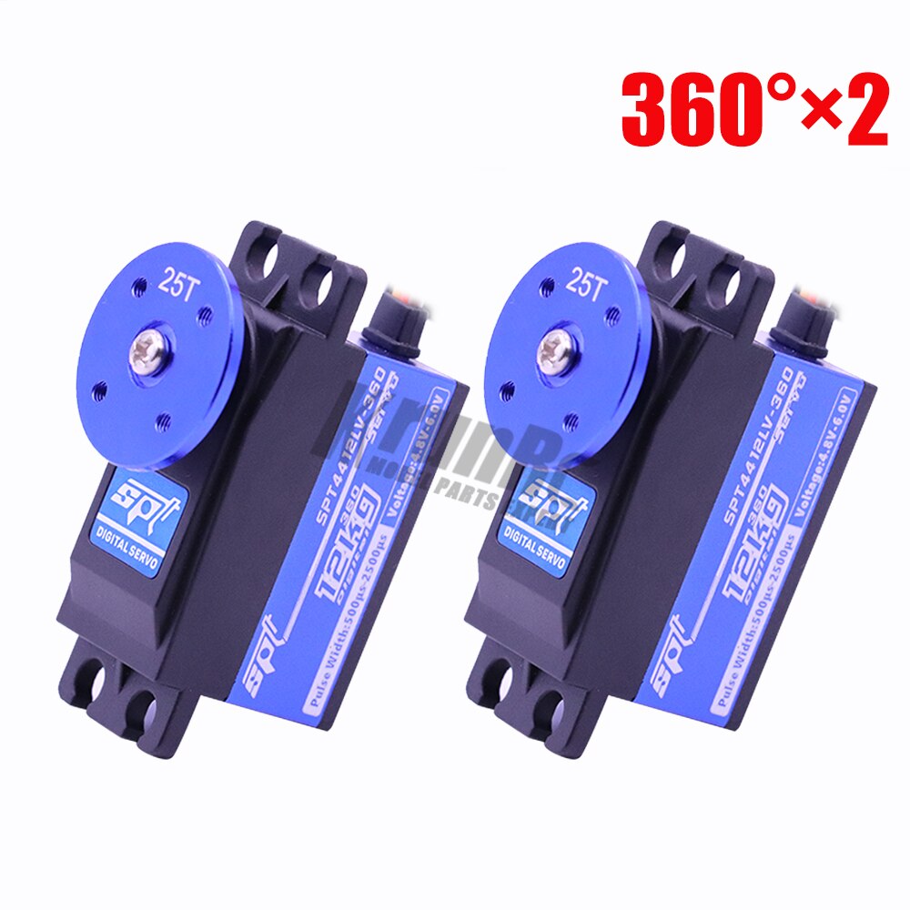 SPT4412LV 12kg Large Torque Metal Gear Standard Digital Low Profile Servo 1/10 RC Car 3racing SAKURA D4 CS Airplane Roboit Arm: 2 pcs 360 with arm