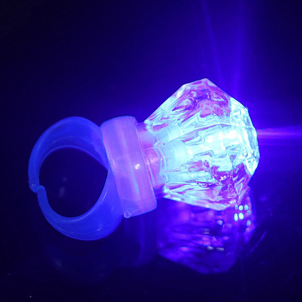 20pcs LED-Ring Knippert Diamant Vorm Vinger Lichten Knipperen Ornamenten voor Party Decor Gemengde Kleur
