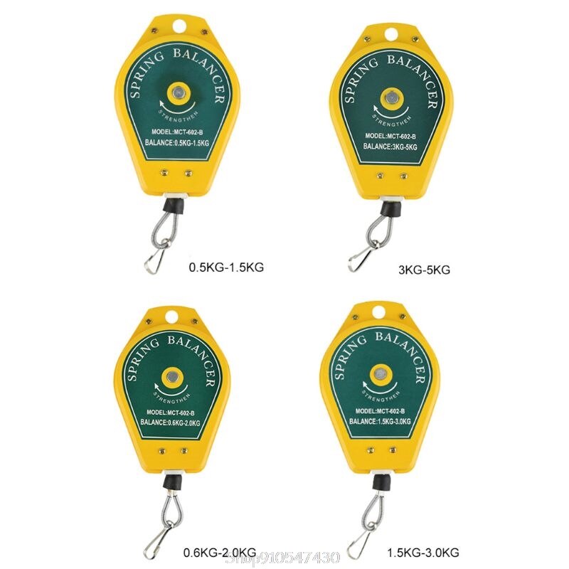 Durable Retractable Spring Balancer Steel Wire Rope Measuring Tool Hook Holder Hanging Assembly-line Fixtures N13 20