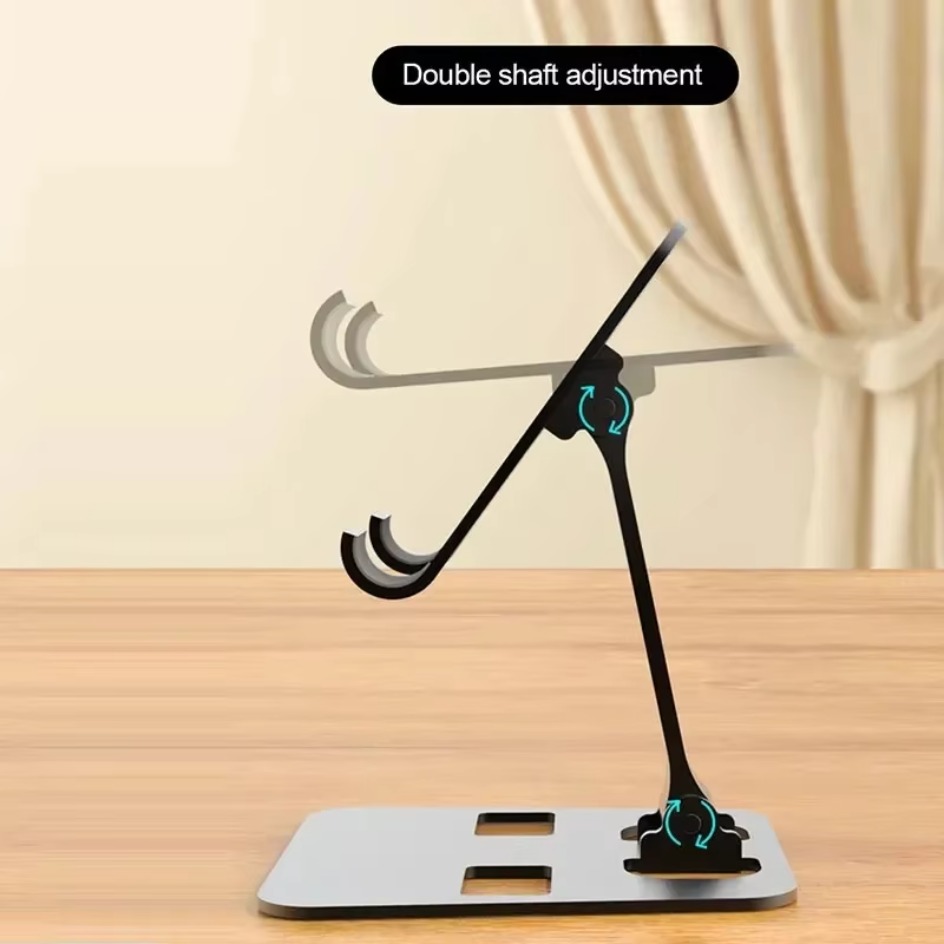 Universel foldbar bordtelefonholder monteringsstativ til iphone 12-16 mobiltelefonholder tablet skrivebordsholder i metal