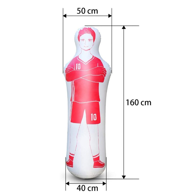 Oppustelig fodbold dummy målmand luft mannequin frispark forsvarsspiller fodbold træningsværktøj oppustelig tumbler væg til børn