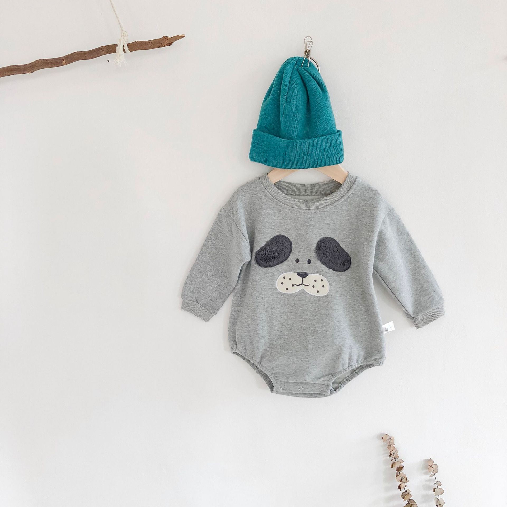 -né infantile body mignon dessin animé imprimer coton à manches longues garçons filles combinaison automne bébé vêtements