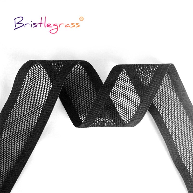 Bristlegrass 1 Yard 2 &quot;50Mm Nylon Mesh Decoratieve Elastische Spandex Rubber Band Tailleband Ondergoed Lingerie Jurk Diy Naaien trim