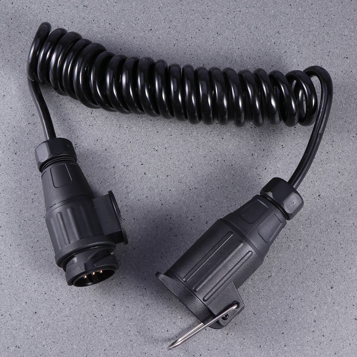 1pc Spring Coiled Cable 2 Meters Premium Plastic Durable 12V Electrical Plug Trailer Plug Trailer Cable for Vehicle Car A30