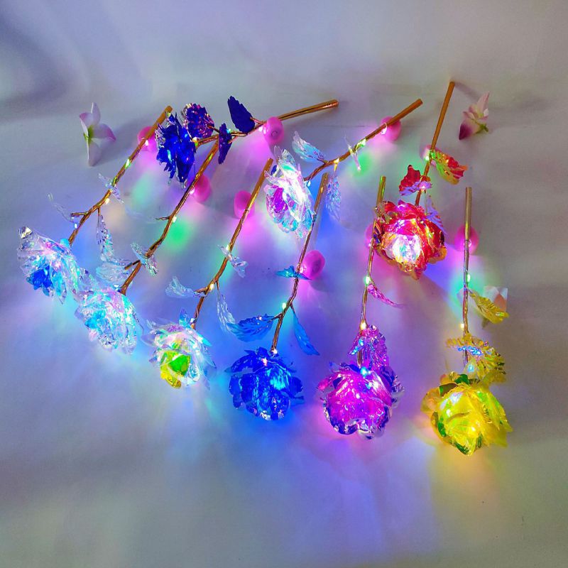 24K Gold Foil Rose Flower Artificial Rose Flower Box Exquisite Novelty Valentine's Day Romantic Flower Wedding