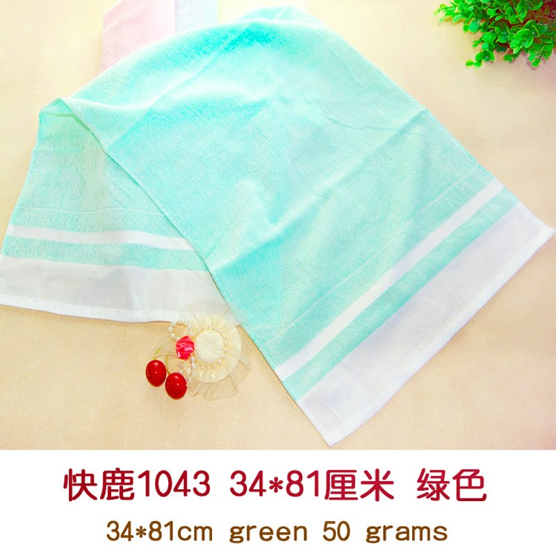 EEN katoenen badhanddoek in effen kleur 5 kleuren, goede , goede gezicht doek Gemaakt in Shanghai, 34*81 cm: KL1043 Green