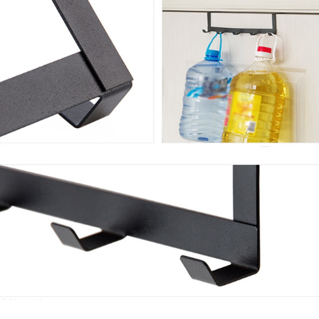 Over De Deur 5 Haken Home Badkamer Organisator Rack Kleding Jas Hoed Handdoek Hanger Housekeeping Organisatoren Haken Up Iron Metalen