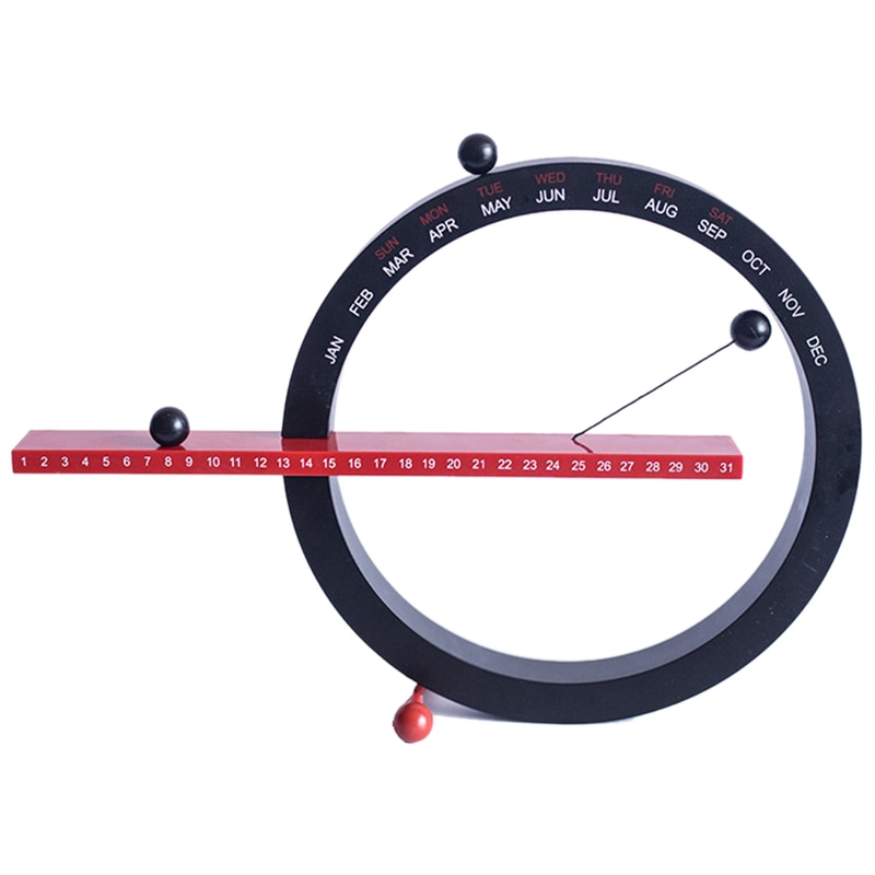 Kreative Magnetische Kugel Wanduhr Perpetual Wand Kalender Neuheit Home Decor Europäischen Stil Wohnzimmer Schlafzimmer Ornamente: Black