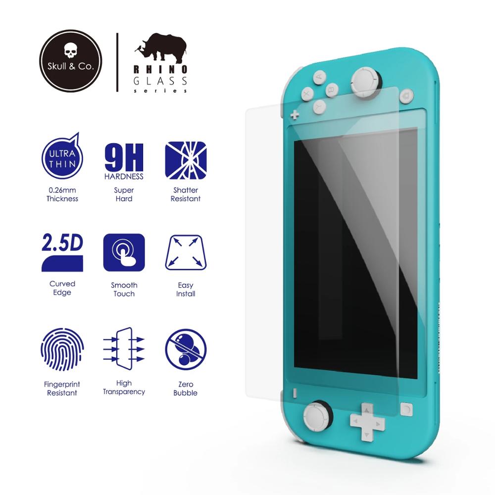 Skull &amp; Co. Screen Protector Tempered Glass Film for Nintendo Switch Lite 2 PCS PACK