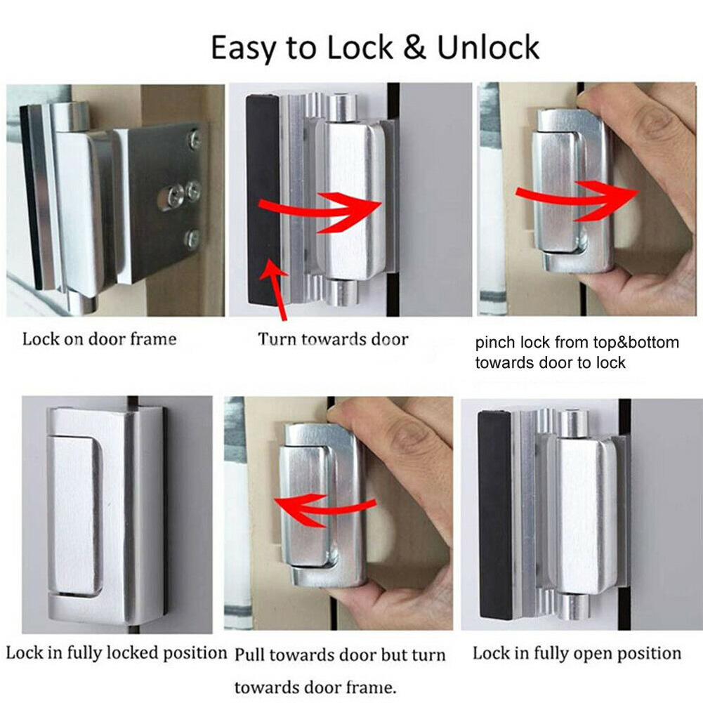 Deur Versterking Lock Aluminium U Deur Versterking Lock Defender Veiligheid Deur Stopper
