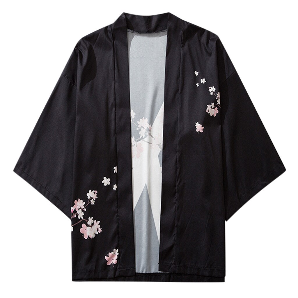 Man Blouse Shirt Kimono Traditional Cardigan Vintage Hanfu Shirt Surplices Top Japanese Yukata Cardigan Without Buttons #g3: XXL