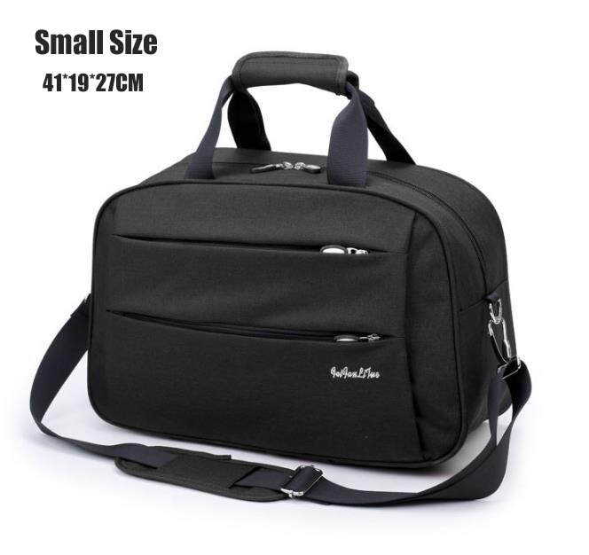 Men Travel Handbag Weekend Carry on Luggage Bags Men Duffel Shoulder Bag Luggage Overnight Gray maletas de viaje: Small Black