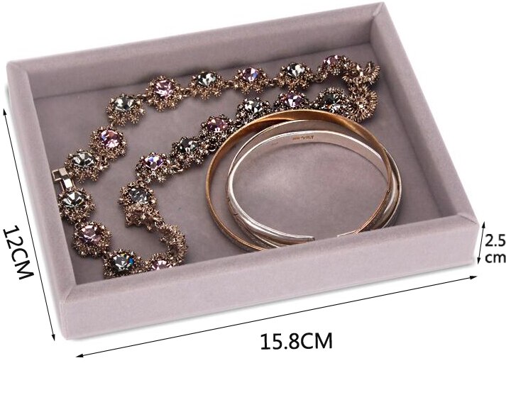 Drawer Jewelry Display Storage Tray Jewellery Organizer Box Earrings Holder Rings Packaging Watch Necklace Stand: SFlatBottomTray