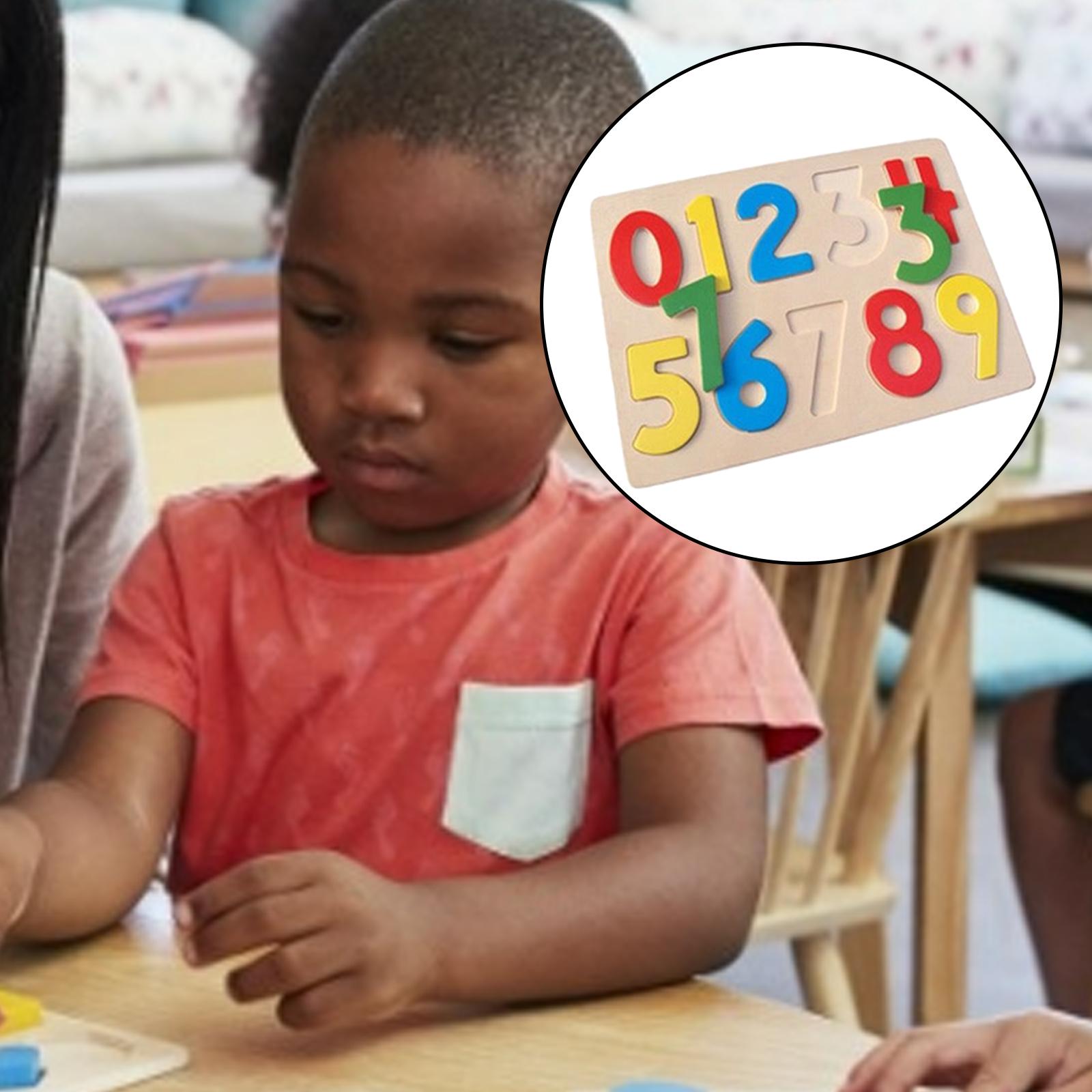 Wooden Number Puzzle Board Pre- Early Learning Developmental Teaching Aids