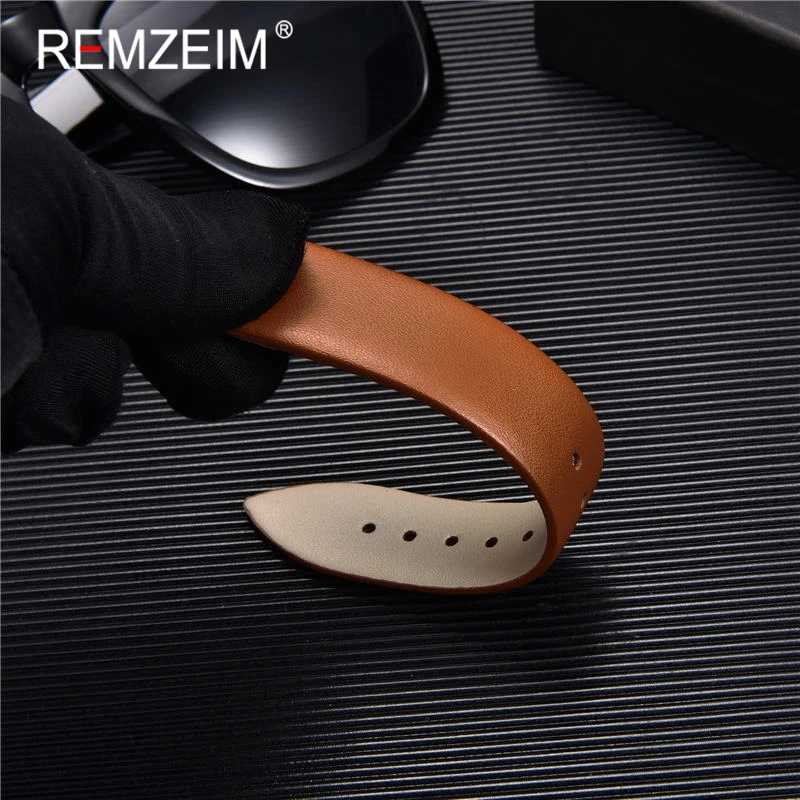 Bracelet de montre Ultra-fin en cuir véritable, ceinture de montre, 8mm 10mm 12mm 14mm 16mm 18mm 20mm 22mm, rouge blanc noir