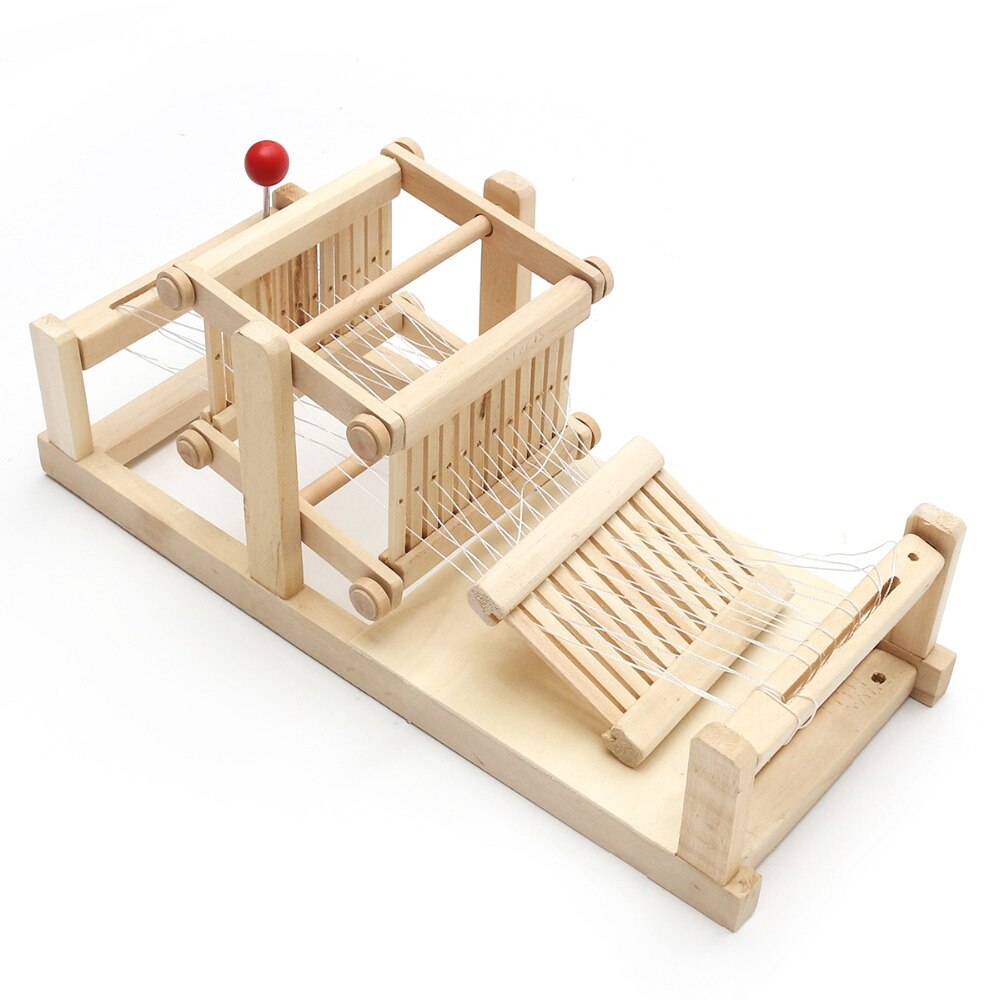Speelgoed voor fantasiespel, houten chinese traditionele houten tafel, weefgetouw, model, doe-het-zelf, handgemaakt speelgoed voor kinderen en volwassenen