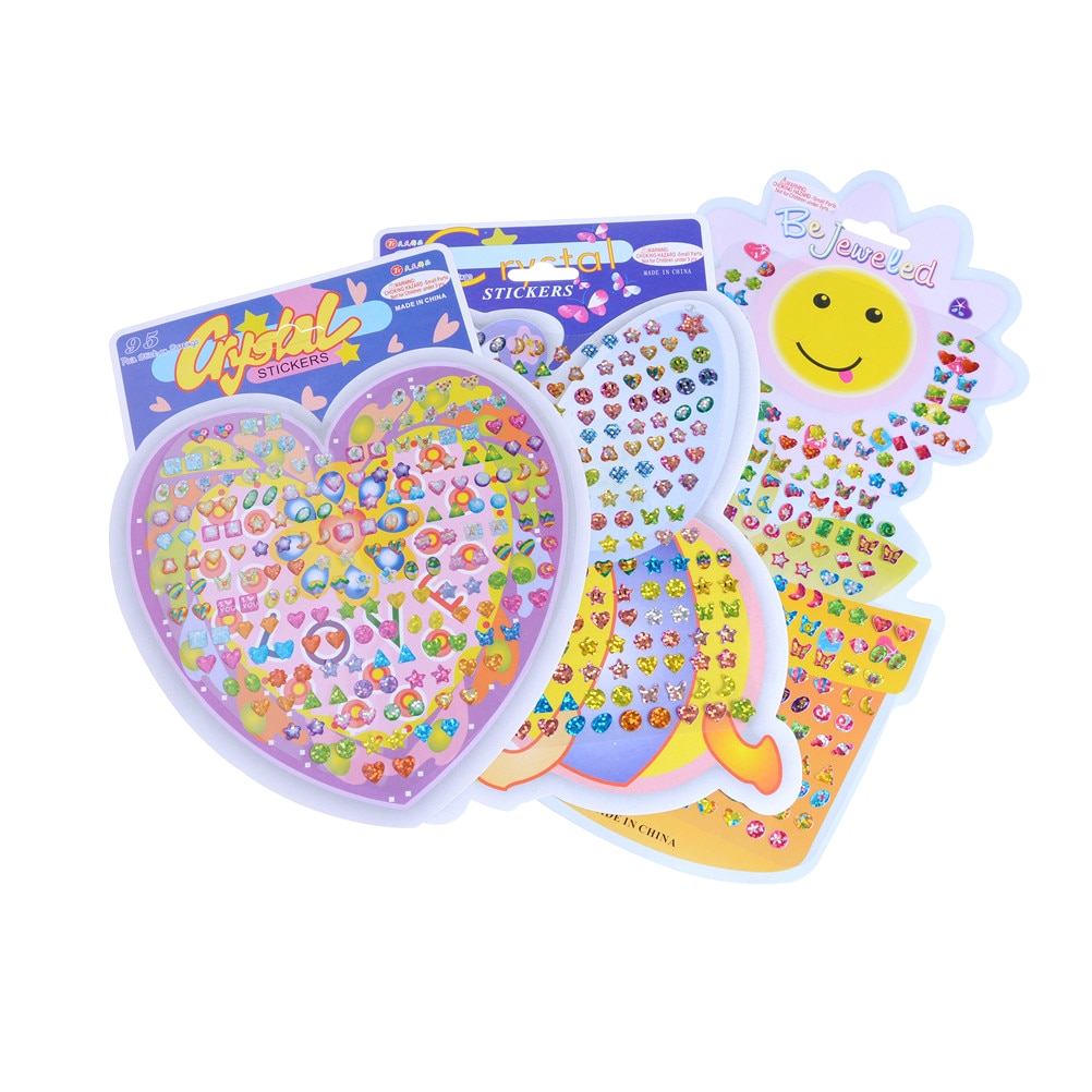 Wonderful Children Boy Girl Stickers Earring Cartoon Reward Crystal Stickers Ear Reward Stick Kindergarten Face Stickers 1Sheet