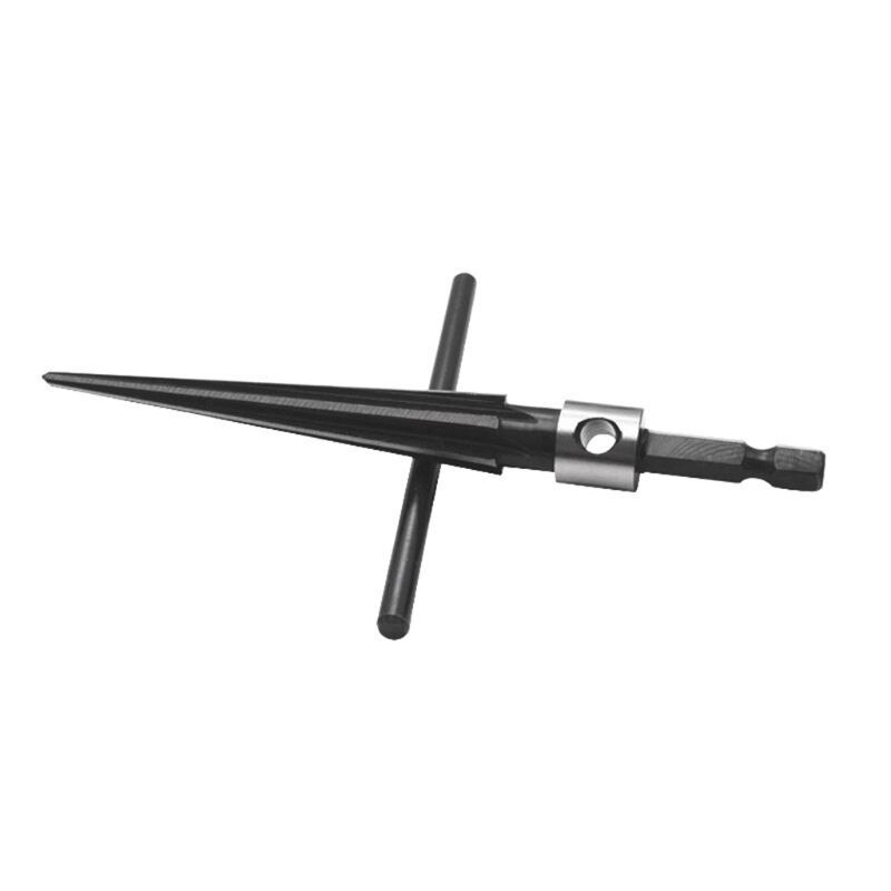 3-13mm Bridge Pin Hole Hand Held Reamer T Handle Tapered 6 Fluted Chamfer Bit Reaming Woodworker Core Drill Cutting Tool Reamer