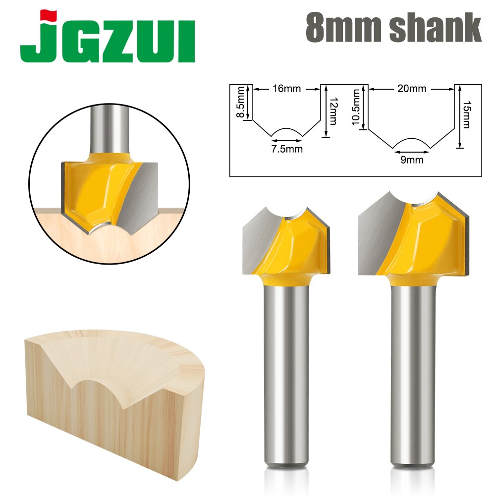 8mm Shank Grade Double Arc Ball Bit Round Over Router Bits Woodworking Engraving Cutter