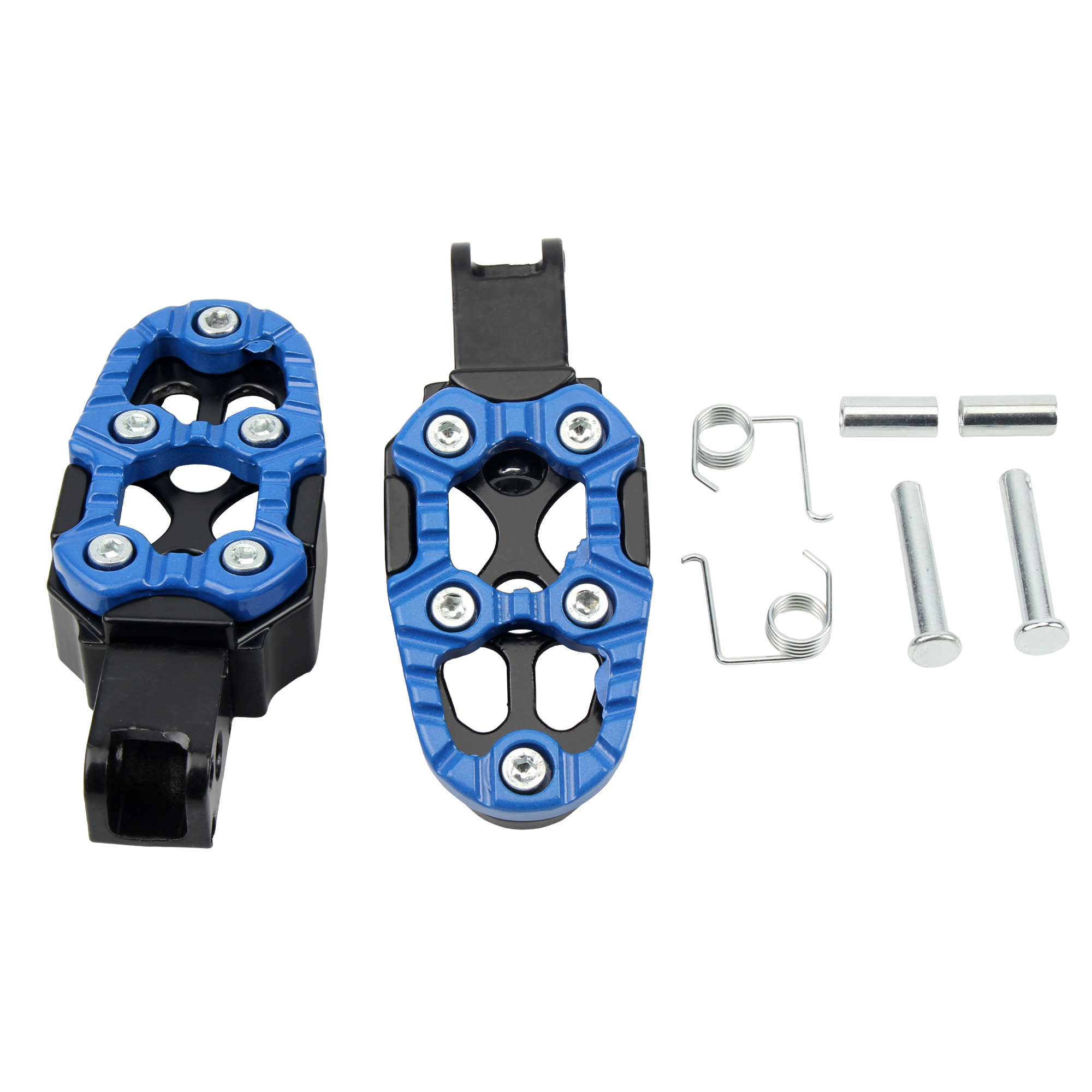 Motorfiets Voetstap Verstelbare Aluminium Antislip Stap Voor Motocross Scooter ATV E-Bike Universele Voetpedalen: Blauw