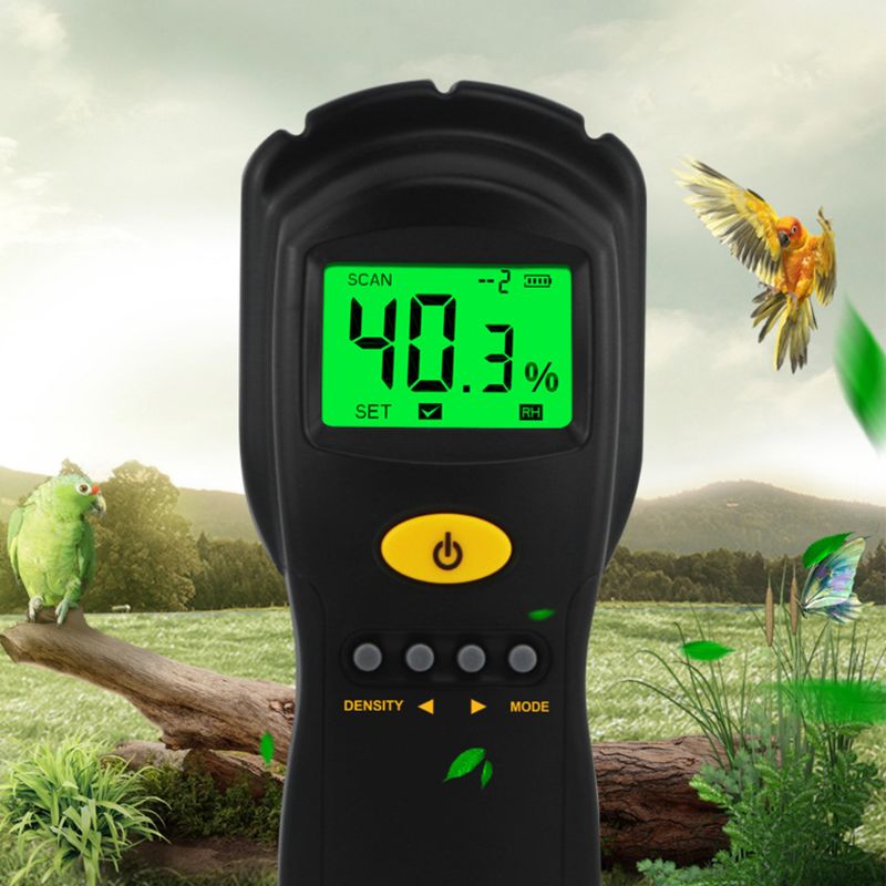 Medidor de humedad de madera sin contacto AS981, higrómetro Digital, probador de humedad para papel/madera contrachapada/madera/edificios de hormigón, húmedo