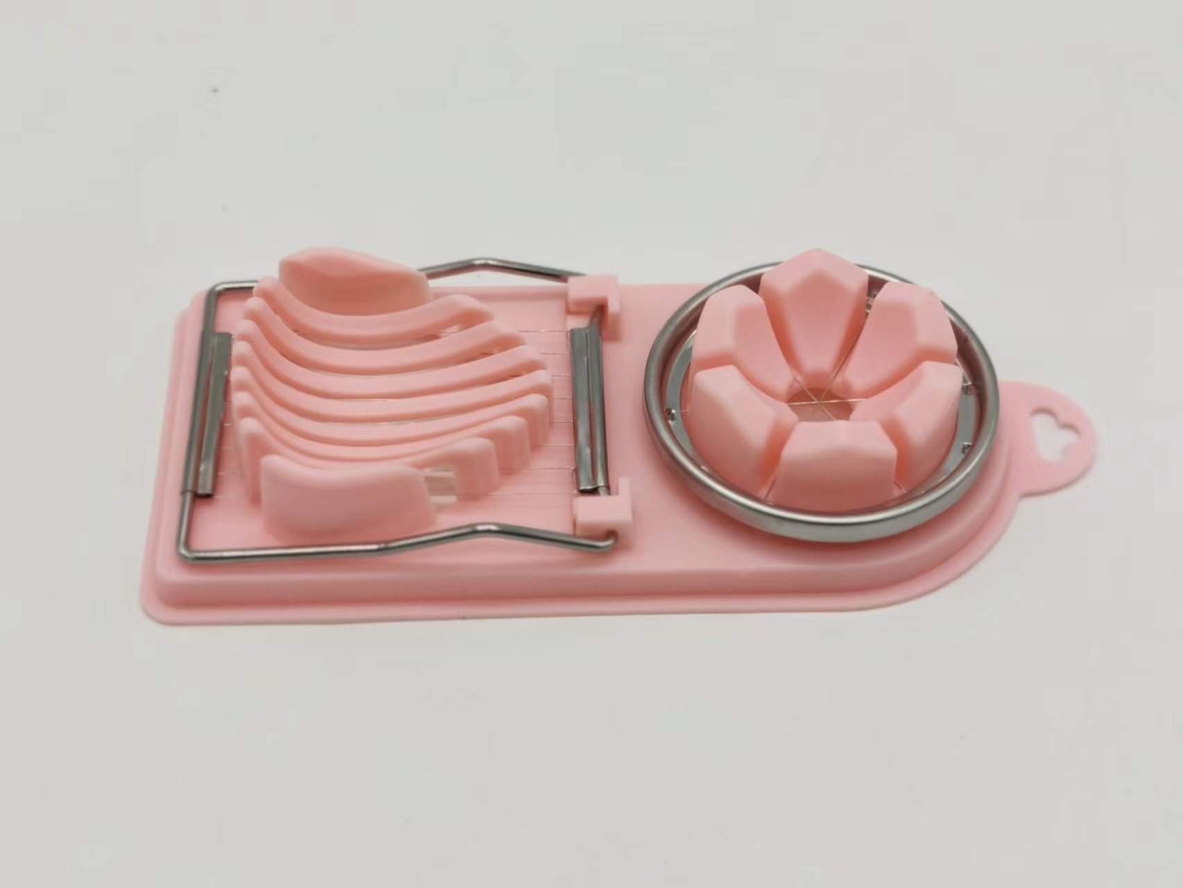 Cortador de huevos multifuncional, rebanador de huevos de acero inoxidable, cortador seccionador, molde en forma de flor, cortador de carne para almuerzo, utensilios de cocina: Caqui oscuro
