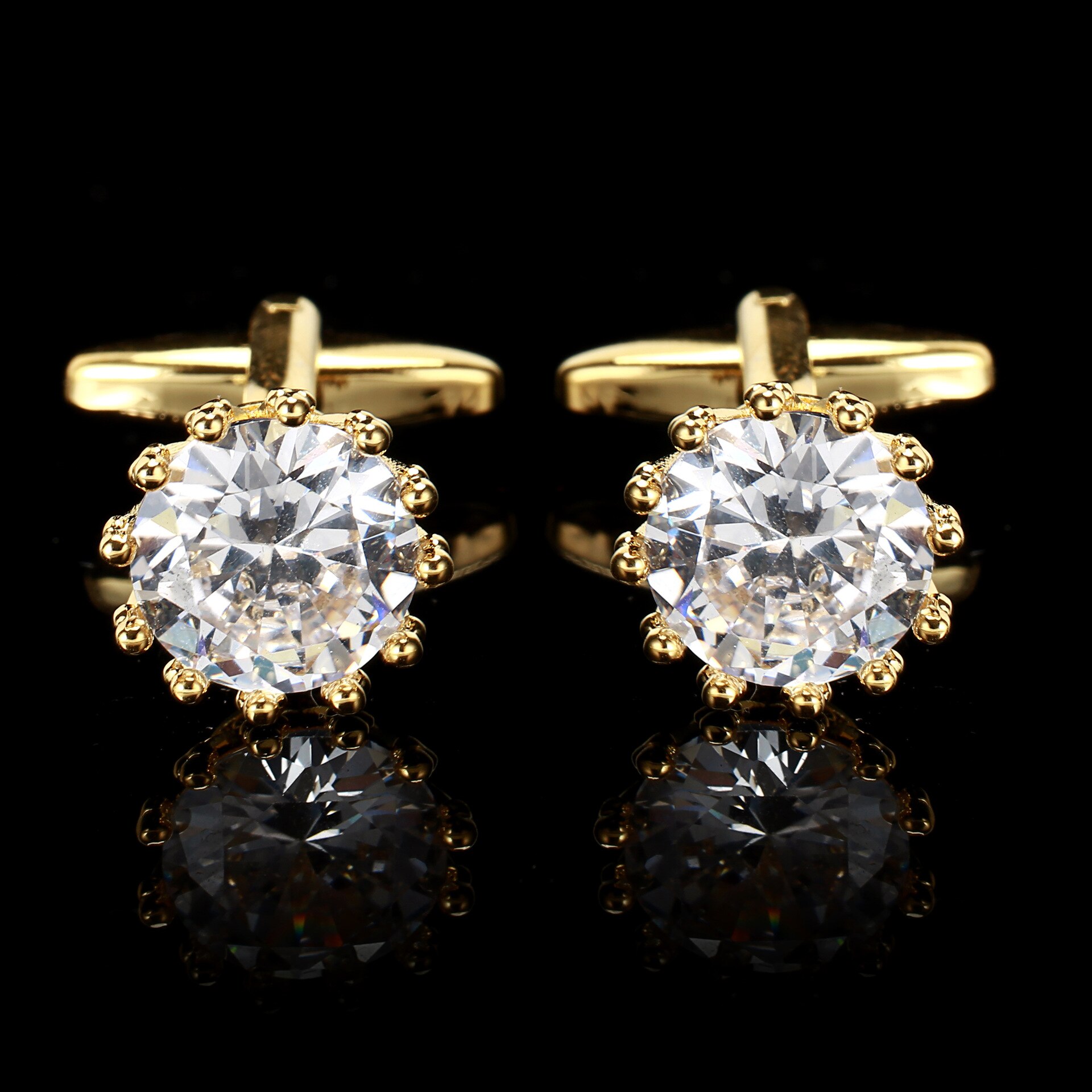 Luxury Rhinestone Cufflinks for Mens French Shirt Cuff Link Business Banquet Wedding Groom Anniversary Accessories Jewelry