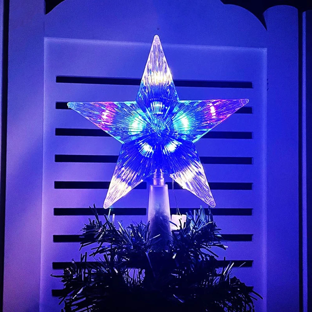 15 cm Weihnachtsbaum Top Stern Licht LED Leuchtende Stern Lampe Weihnachten Baum Dekoration Hause Weihnachten Party Liefert Navidad Noel