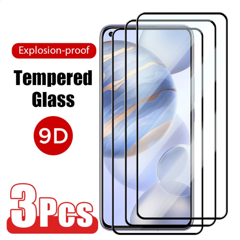 3 Pcs! 9D Gehard Glas Voor Honor 8X 10X Lite 10i 30i 9X Pro 9C Screen Protectors Voor Honor 10 Lite 20 pro 9 8A 7A 9S 8 Glas