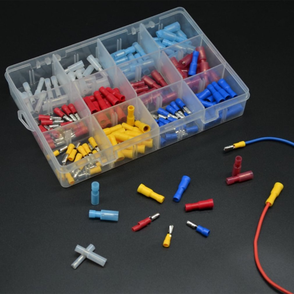 150Pcs 24-10 Awg Assorted Isolierte Gemischt Nylon Weiblich Männlich Kugel Butt Draht Crimp Terminals Stecker Assortment Kit