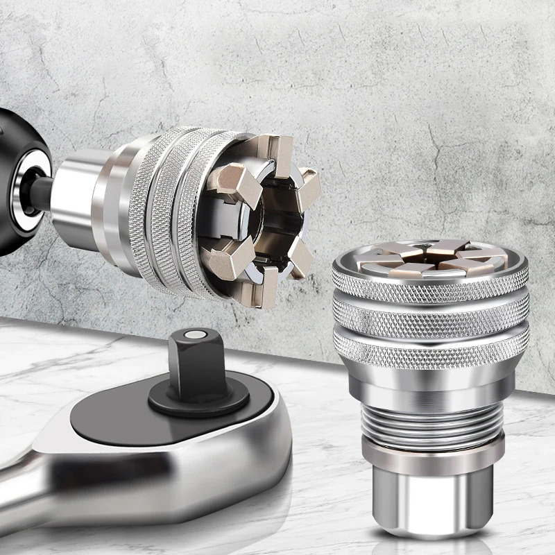 Regulowany uniwersalny klucz nasadowy 10mm-19mm uniwersalne narzędzia nasadowe robić klucza dynamometrycznego z grzechotką napędową 3/8" i wiertarki elektrycznej