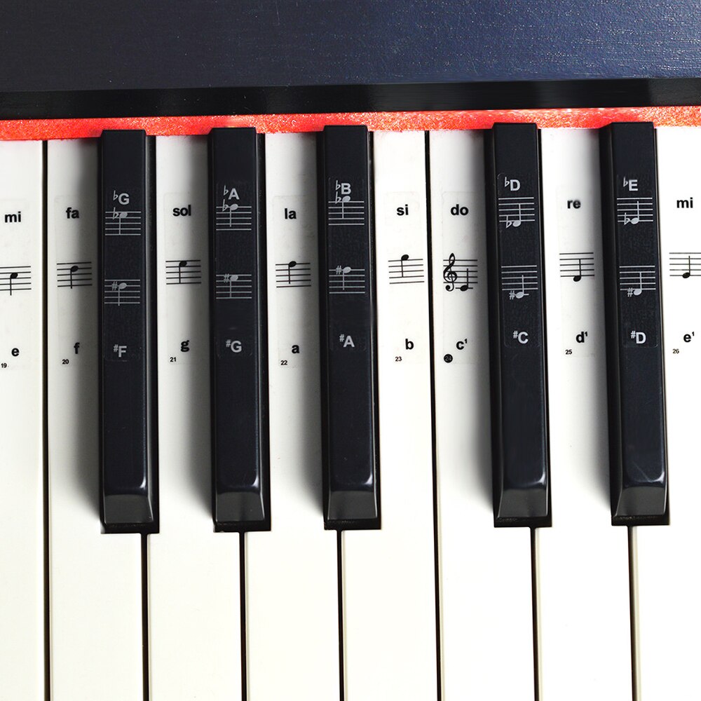 88/61/54/37/32 Piano Keyboard Sticker Key Electronic Keyboard Piano Sticker Key Piano Stave Note Sticker for White Keys