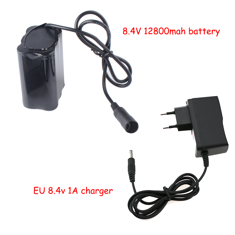 8.4V 12800mAh 18650 Battery Pack 6 x 18650 lithium ion Rechargeable Battery Pack for Bike Bicycle Light Headlamp