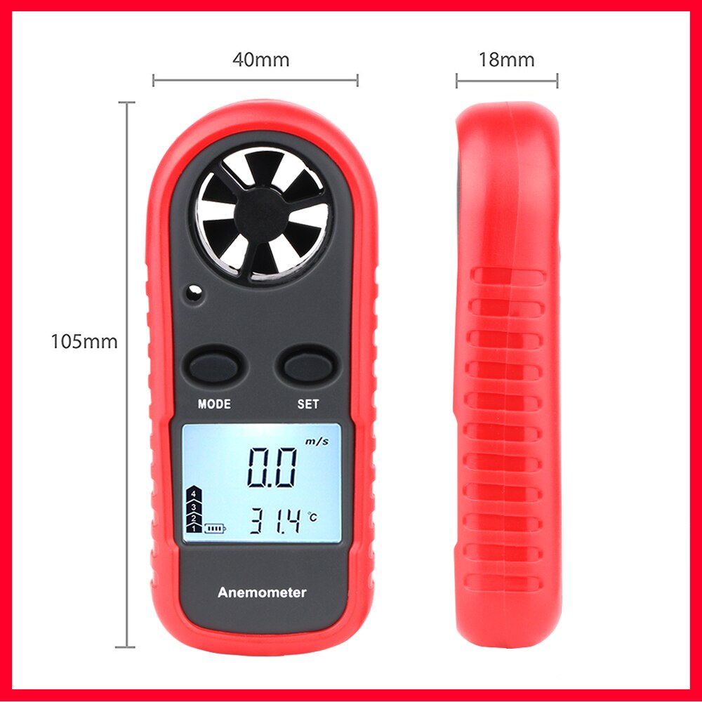 WINTACT Wind Gauge Meter Draagbare Anemometer Anemometro Thermometer LCD Digitale Hand-held Meten tool WT816-WINTACT
