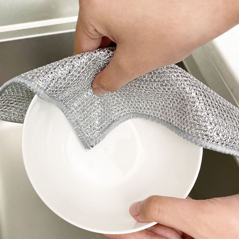 Paños de limpieza mágicos de alambre de acero, trapos de cables metálicos de doble cara, plato de cocina, olla, paño de lavado, toalla, herramienta de limpieza, 10 Uds./5/1 ud.