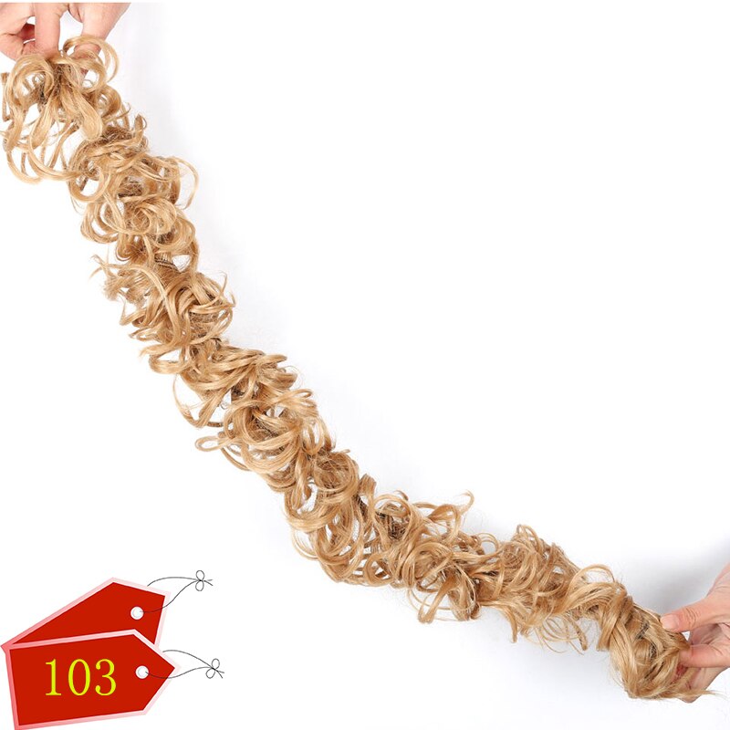 DIANQI un moño rizado con una banda de goma atada alrededor del moño y una cola de caballo envuelta alrededor del cabello de una mujer: 103